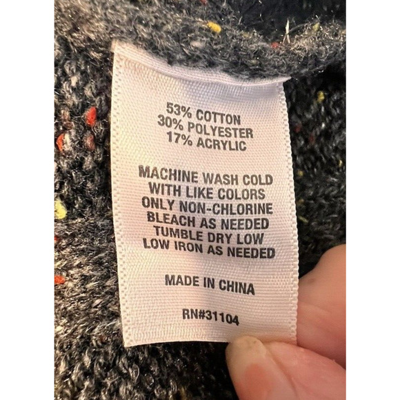 Crown & Ivy Pullover Sweater Men's 2XLT Oversized Gray Ribbed Outdoors Casual - Picture 5 of 6